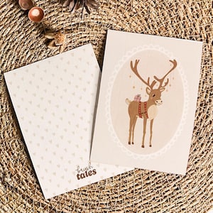 Printable Rentier Weihnachtskarte | Druckbare Karte Winter | Hand gezeichnete Feiertagskarte | Digitaler Download | Print at Home Karte | Ephemera