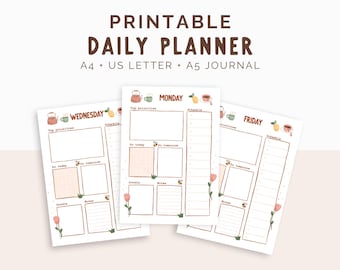 Printable Daily Planner: Hand-Drawn Design - journal planner digital (PDF)