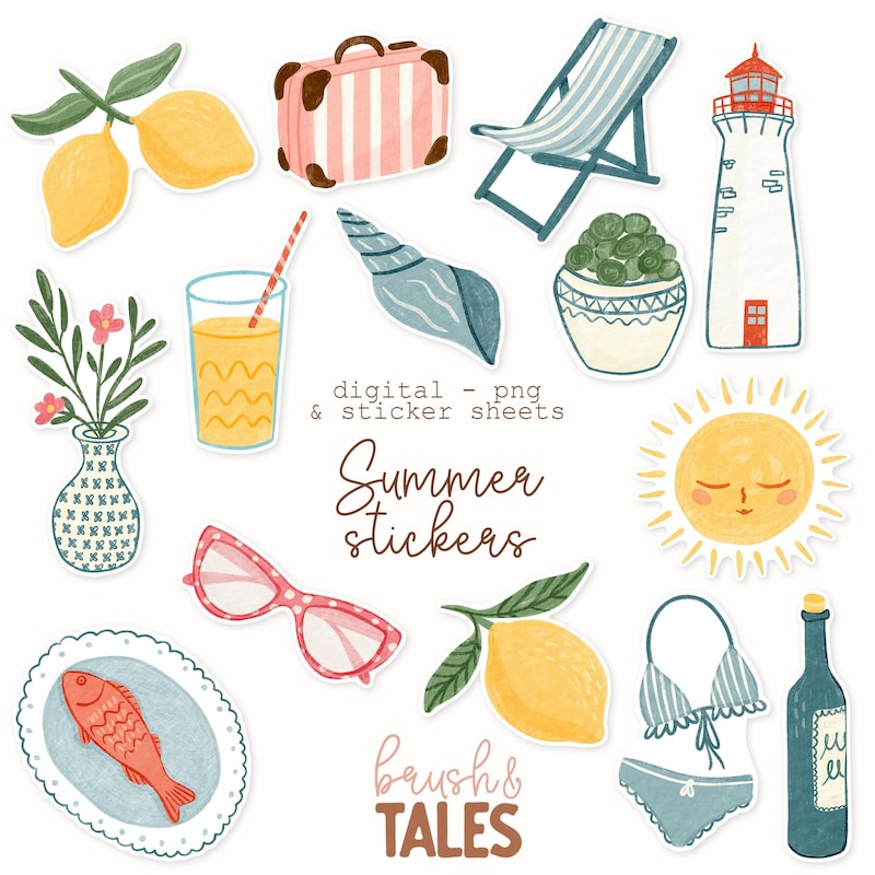 Sumer Sticker Stickers Aesthetic Summer - Etsy