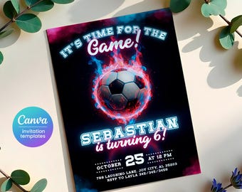 Soccer invitation, Champions League birthday invitation template, FIFA printable editable invite, Sports invite, Football Party