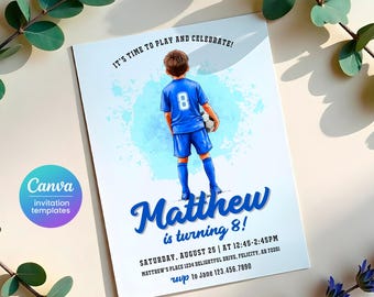 Soccer invitation, Champions League birthday invitation template, FIFA printable editable invite, Sports invite, Football Party
