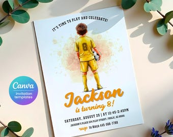 Soccer invitation, Champions League birthday invitation template, FIFA printable editable invite, Sports invite, Football Party