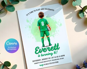 Soccer invitation, Champions League birthday invitation template, FIFA printable editable invite, Sports invite, Football Party