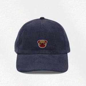 Pug Kawaii Dad Hat, Embroidered Pug Baseball Cap, Cute Dog Lover Gift, Aesthetic Japanese Dog Hat, Adjustable Cap, Pug Mom Dad Gift