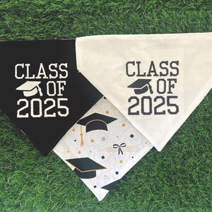 Graduation Dog Bandana, Class of 2025, Over the Collar, Reversible Dog Bandana