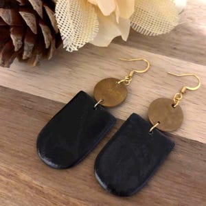 Clay Earrings | Black Clay Earrings | Handmade | Hypoallergenic | Gift for her | Fashion jewelry | Dangles | Drop | Womens Earrings