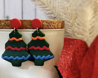 Orecchini Pendenti A Forma Di Albero Di Natale Per Donna - Gioielli Festivi Scintillanti Con Strass E Perle, Colori Verde, Oro E Rosso