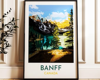 Banff National Park Wall Art DIGITAL DOWNLOAD – Mountain Landscape Print, Canadian Rockies Decor, Nature Photography, Rustic Cabin Wall Art
