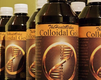 Colloidal Gold, Produced From Valcambi Suisse 24k .9999 pure Gold Bar, 500ml, ~40ppm, Ions, Ormus and Colloidal nanoparticles