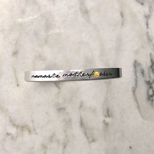 Namaste Motherf*cker Bracelet Word Sanskrit Yoga I bow to you india hindu BLKANDNOIR