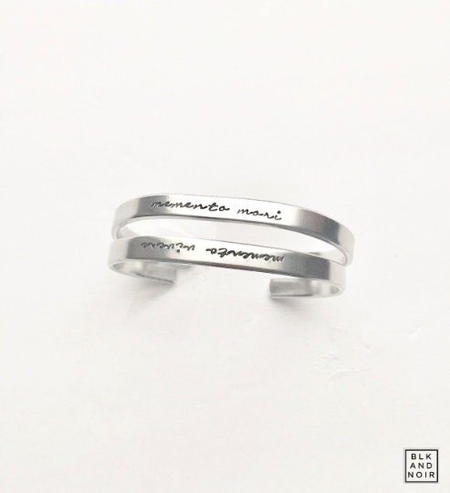 Memento Mori Bracelet Bangle Word Quote Stamped Engrave Death - Etsy