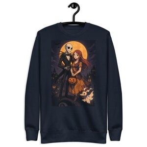 Unisex Premium Sweatshirt. Nightmare Before Christmas anime style. Halloween Design.