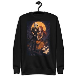 Unisex Premium Sweatshirt. Nightmare Before Christmas anime style. Halloween Design.