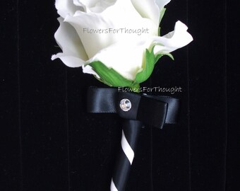 GB10 White Ribbon Set Wedding Guest Book Ring Pillow