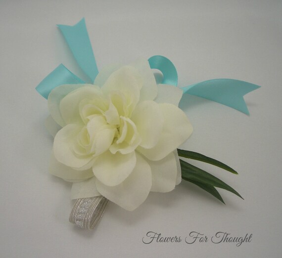 Gardenia Wrist Corsage Wedding Party Flowers Prom or Etsy
