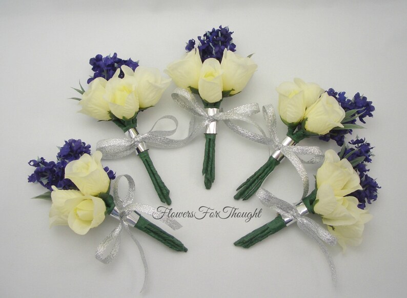 Mens Buttonhole Flower 1 Lapel Pin made to order Lavender and Rose Boutonniere Groomsmen Wedding Decoration