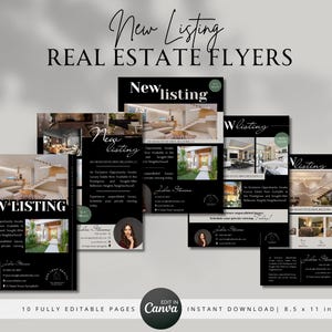 New Listing Flyer Template | Real Estate Marketing | Realtor Editable Template | Modern Flyer | Real Estate Printable Canva Template