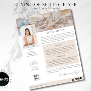Buying or Selling Real Estate Flyer vol 01 | Real Estate Marketing | Realtor Introduction Letter | Editable Canva Template | Realtor Farming