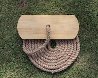 Handmade Natural Wooden Tree Swing, Rustic Rope Swing Seat for Kids and Adults, EdspireArt Outdoor Garden Swing | Personalized Wooden Swing