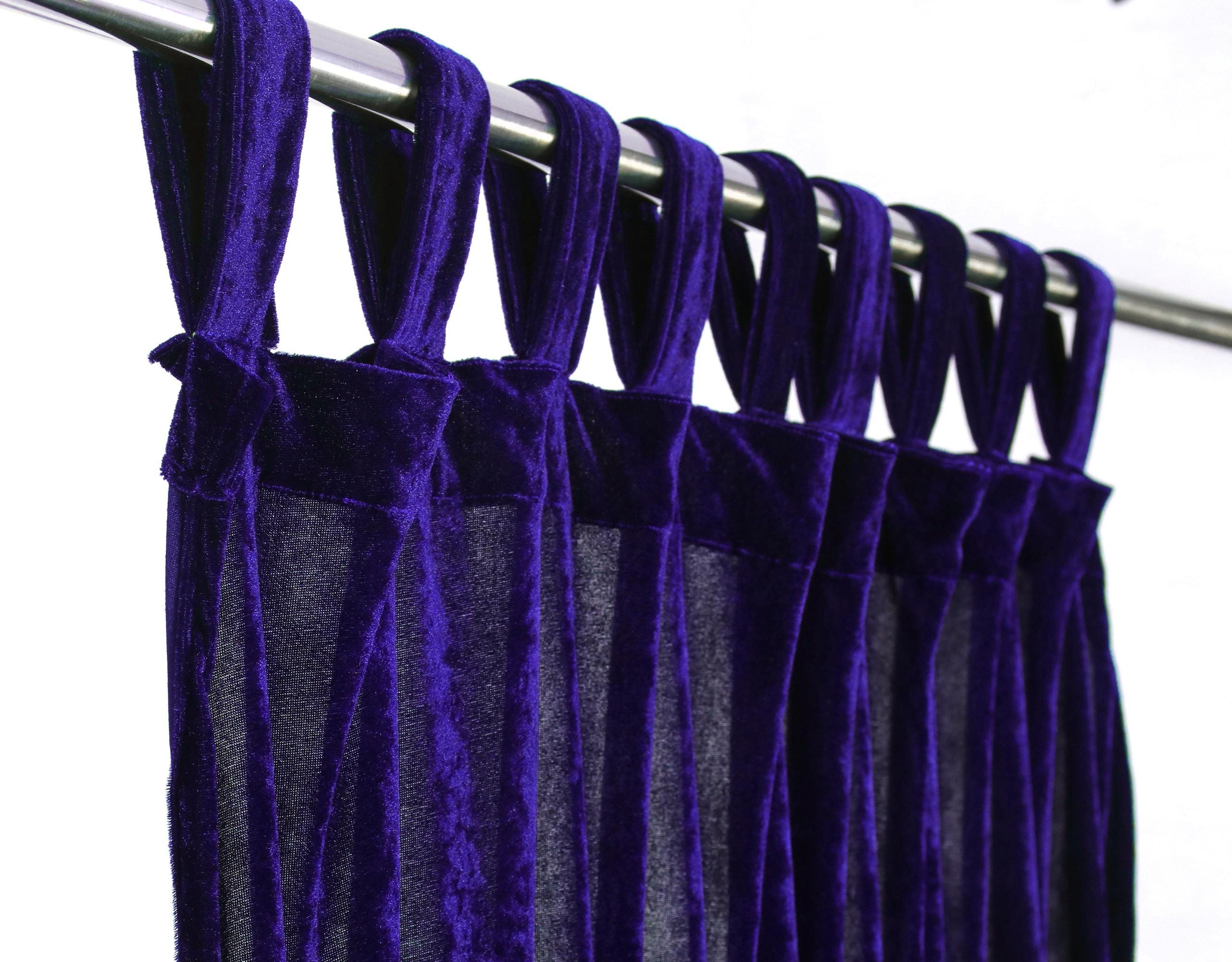 Indian Handmade Soft Royal Blue velvet Curtain, Loop Curtain Boho Living Home Decor Luxury Velvet Curtain, Door / Window Panels Curtains