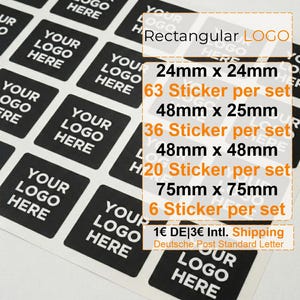 Personalisierte Rechteckige Logo Sticker, Abgerundete Ecken, Wasserfeste Business Aufkleber, Individuelle Vinyl Etiketten Branding Events