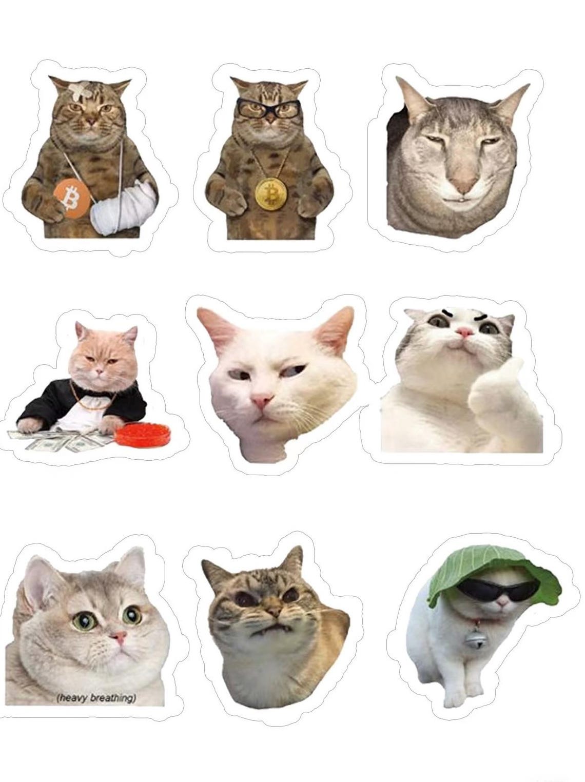 10-50 Funny Cat Meme Stickers – Cute Vinyl Decals for Laptop, Journal ...