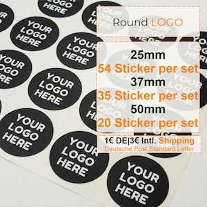 Personalisierte Logo Aufkleber, Individuelle Business Etiketten, Wasserfeste Vinyl Sticker für Branding Verpackung