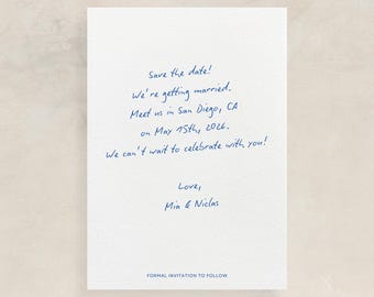 Handwritten Save the Date | Editable Digital Canva Template | Timeless Script