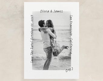 Handwritten Save the Date | Editable Digital Canva Template | Elegant Script