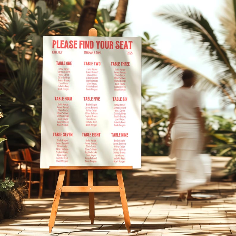 Seating Chart | Editable Digital Canva Template | Modern Bliss - Etsy