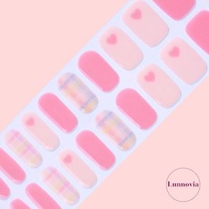 Blush Charm (Semi-Cured UV Gel Nail Wraps 20 pcs) | Nail Stickers | Nail Strips | Press On Nails Gift for Women