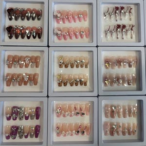 3 Sets Mystery Boxed Press On Nails, Randomly Selected Nails, Lucky Box Nails, Surprise Press on Nails, Handmade Acrylic Nails, Glue Nails
