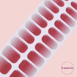 Ruby Dust (Semi-Cured UV Gel Nail Wraps 20 pcs) | Nail Stickers | Nail Strips | Press On Nails Gift for Women