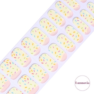 Sprinkle Bliss (Semi-Cured UV Gel Nail Wraps 20 pcs) | Nail Stickers | Nail Strips | Press On Nails Gift for Women