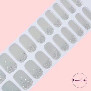Frost Sparkle (Semi-Cured UV Gel Nail Wraps 20 pcs) | Nail Stickers | Nail Strips | Press On Nails Gift for Women