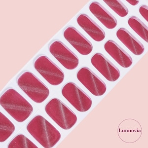 Berry Streak (Semi-Cured UV Gel Nail Wraps 20 pcs) | Nail Stickers | Nail Strips | Press On Nails Gift for Women