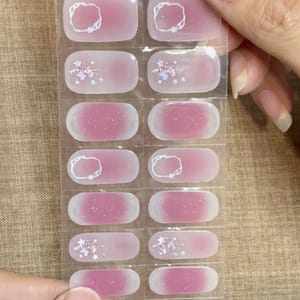 Petal Kiss (Semi-Cured UV Gel Nail Wraps 20 pcs) | Nail Stickers | Nail Strips | Press On Nails Gift for Women