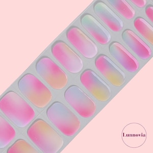 Cotton Candy (Semi-Cured UV Gel Nail Wraps 20 pcs) | Nail Stickers | Nail Strips | Press On Nails Gift for Women
