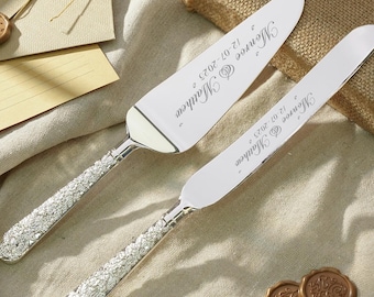 Personalisierung Hochzeitstortenheber Set, Benutzerdefinierte Tortenheber, Hochzeitsgeschenke, Hochzeitszeremonie Dessert Silberwaren, Geburtstagsjubiläumsgeschenke