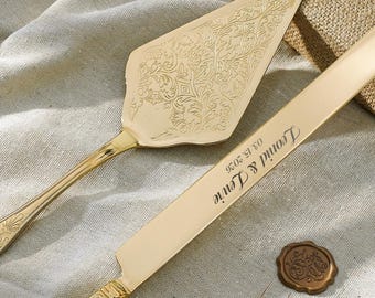 Benutzerdefinierte Hochzeitstorte Servierset, personalisierte Hochzeitstorte Schneideset, Hochzeitstorte Messer, Ehezeremonie Dessert Besteck, Weihnachten