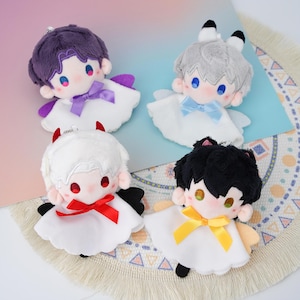 Adoráveis bonecos de pelúcia feitos à mão com tema de Amor e Espaço Profundo, 10 cm - Xavier, Zayne, Rafayel, Sylus - Chaveiro Kawaii, Presente para fãs de anime