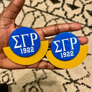 Sigma Gamma Rho Hand painted Statement Earrings