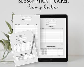 Subscription Tracker, Track Monthly Subscriptions, Print in A4/A5 Size, Instant Download ZIP file