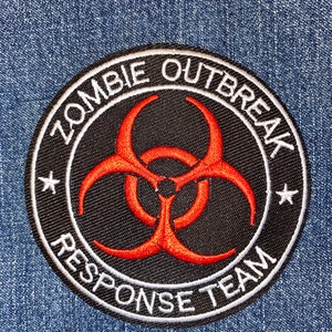 ZOMBIE OUTBREAK Embroidered Patch Iron On Customize Your Denim Or Craft DIY Response Team