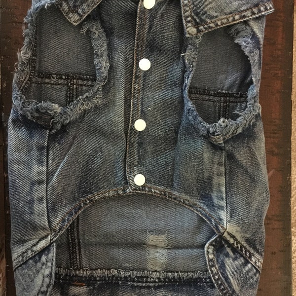 BIG DOG - MWAH Washed Out Denim Doggy Vest