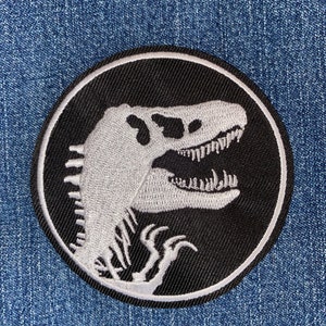 Jurassic Park T-REX Embroidery Patch Iron On Customize Your Denim Or Craft DIY