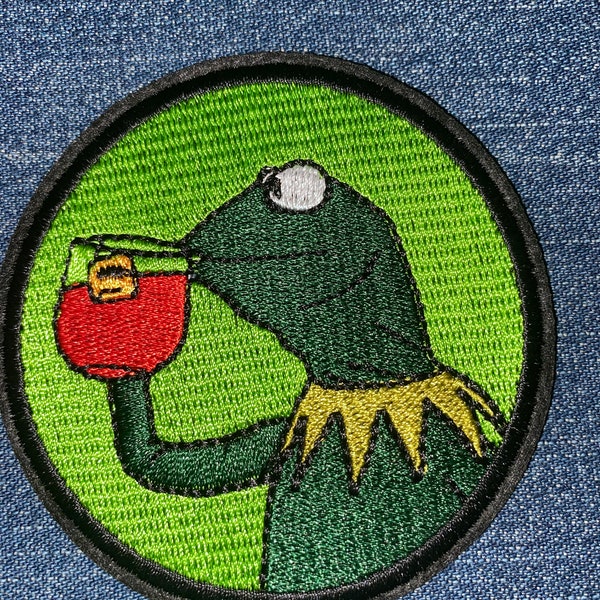 KERMIT FROG Embroidery Patch Use Customize Your Denim Or Craft DIY Muppets