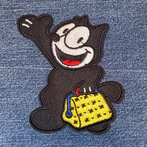 FELIX The CAT Embroidery Patch Iron On Customize Your Denim Or Craft DIY