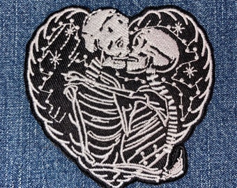 SKELETON LOVERSEmbroidery Patch Customize Your Denim Or Craft Heart