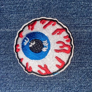 BLOODSHOT EYE Embroidery Patch Iron On Spooky Eyeball